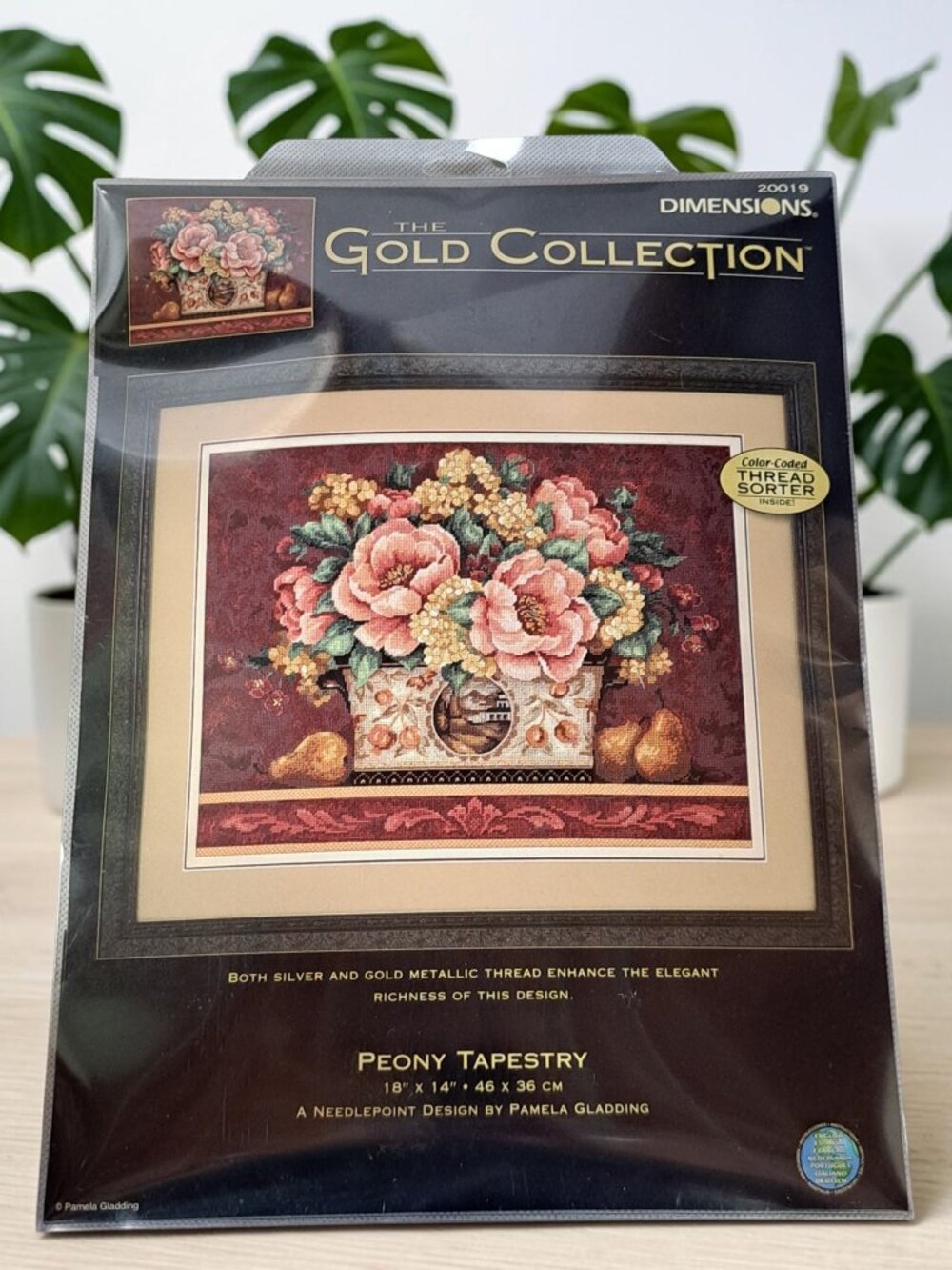 Dimensions Gold Collection Peony Needlepoint Kit Pamela Gladding NIP 20019